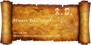 Khern Dániel névjegykártya
