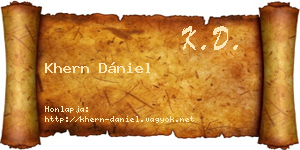 Khern Dániel névjegykártya